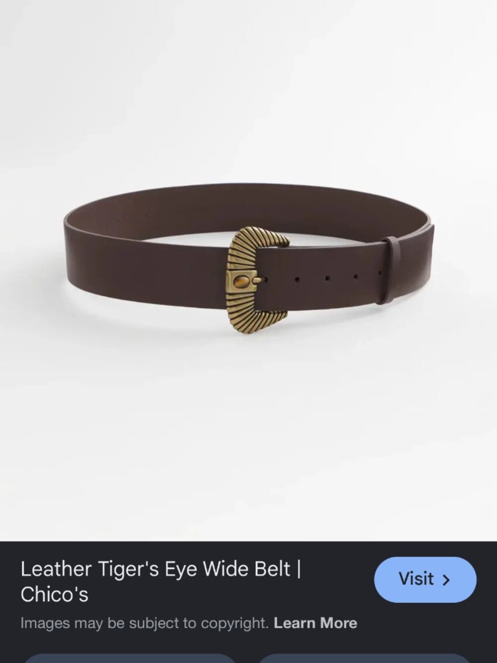 nwt CHICO'S leather tigers eye belt size small